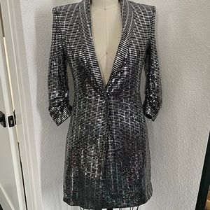 Zara Metallic Blazer Dress